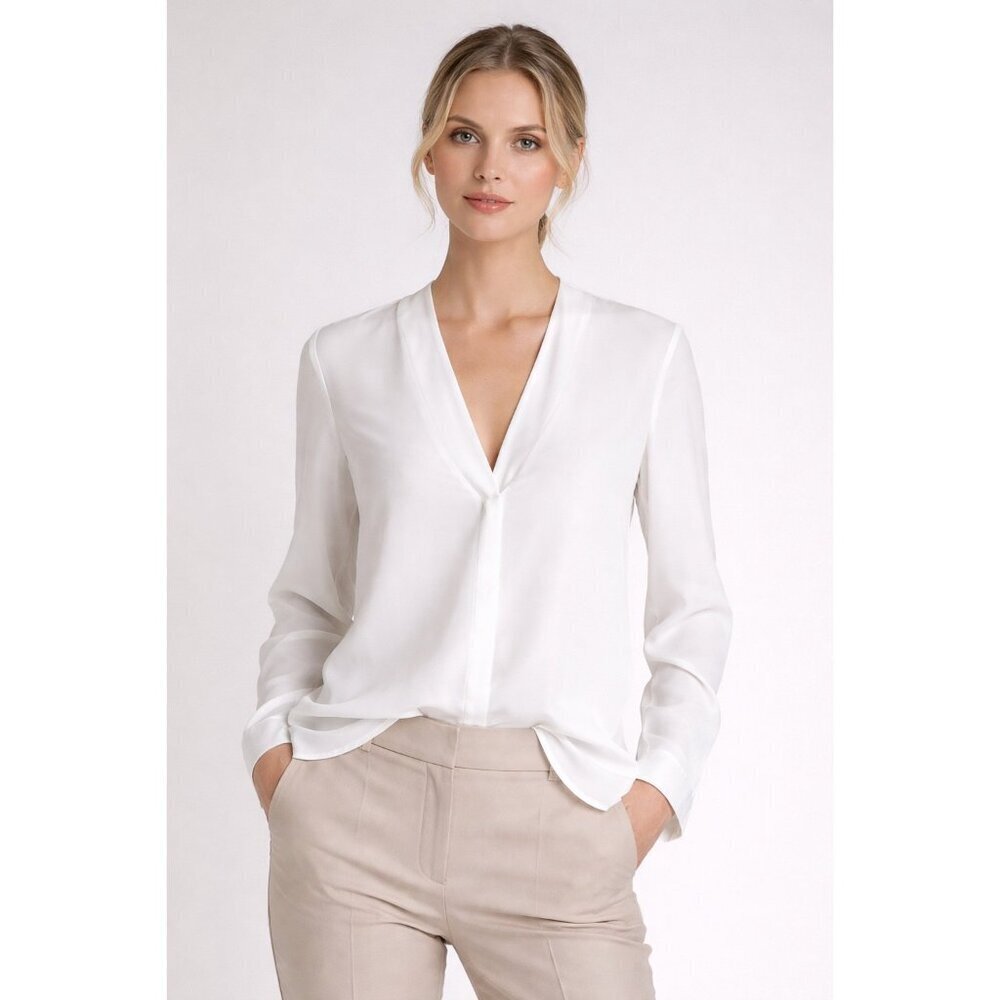 Babaton White Long Sleeve Blouse AS-IS (Flaw) Career Office Size XL